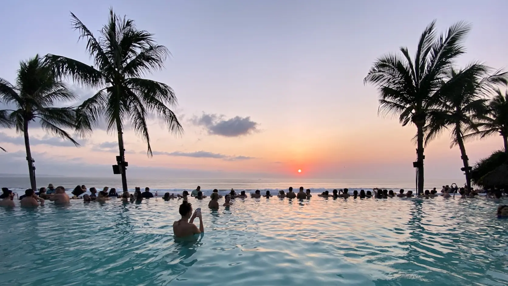 Real pool and ocean setting in Seminyak, Bali