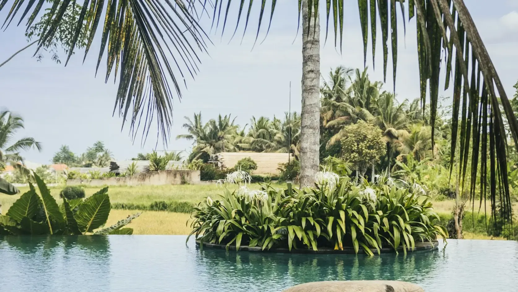 Real tropical villa setting in Ubud, Bali