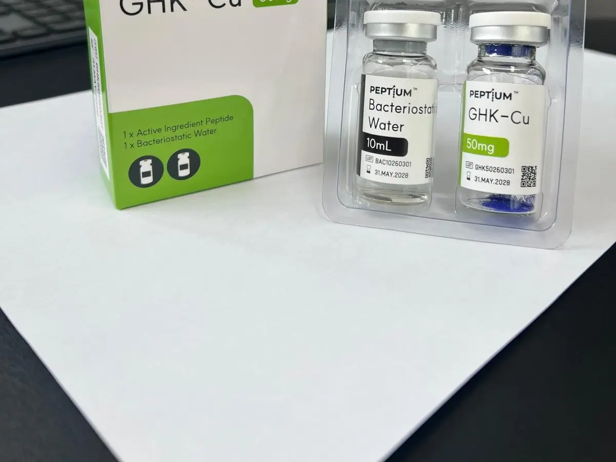 Actual GHK-Cu kit photographed after receipt by the Clinic Terrain procurement team
